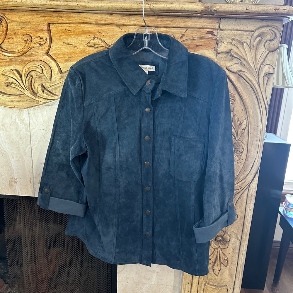 Coldwater creek Large Suede Button Up Shirt
